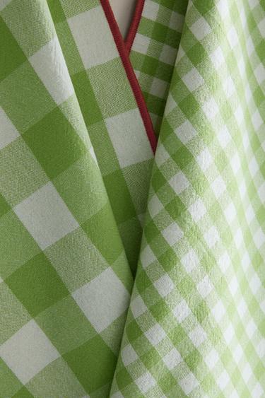 LOT TORCHONS CARREAUX (LOT DE 2) - Vert de Zara - Image 3