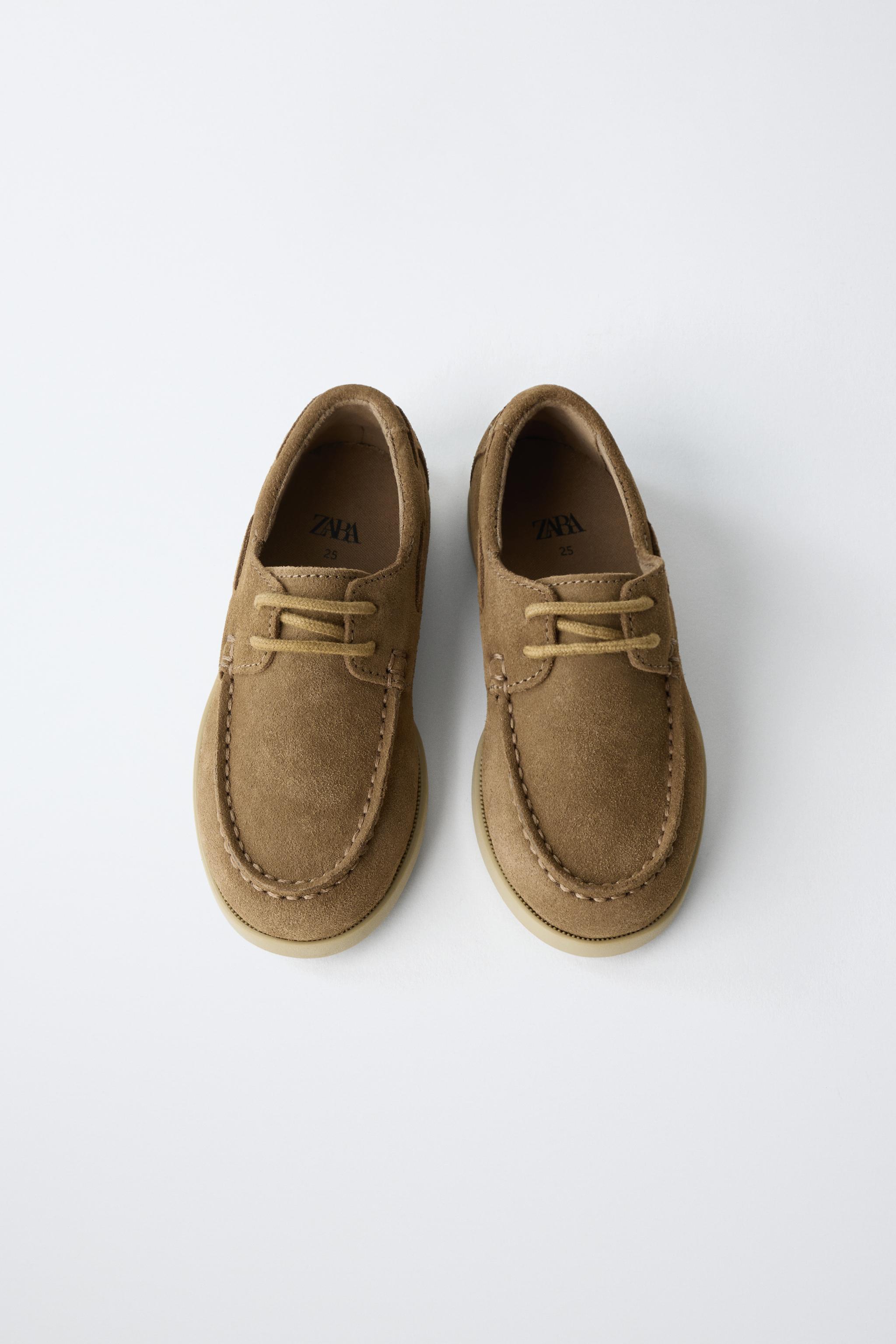 Обувь Zara LEATHER LACE-UP BOAT SHOES — фото 4