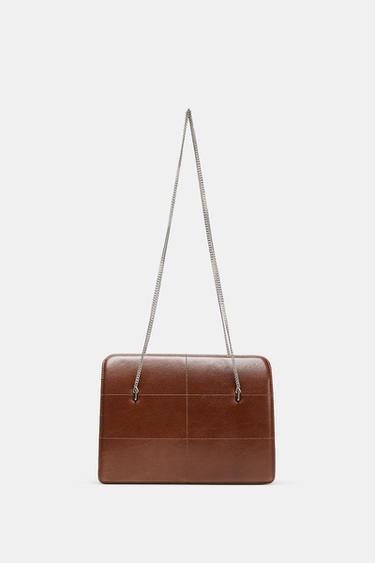 LEATHER SHOULDER BAG - Chocolate by Zara