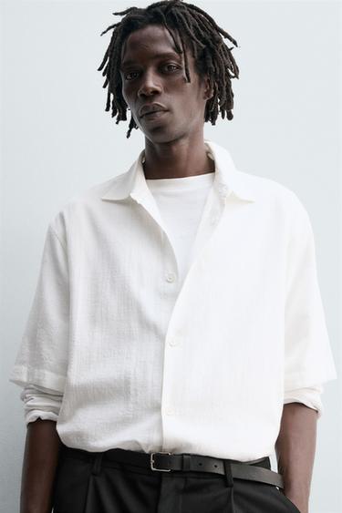 BOXY FIT SHIRT - White by Zara - Image 4