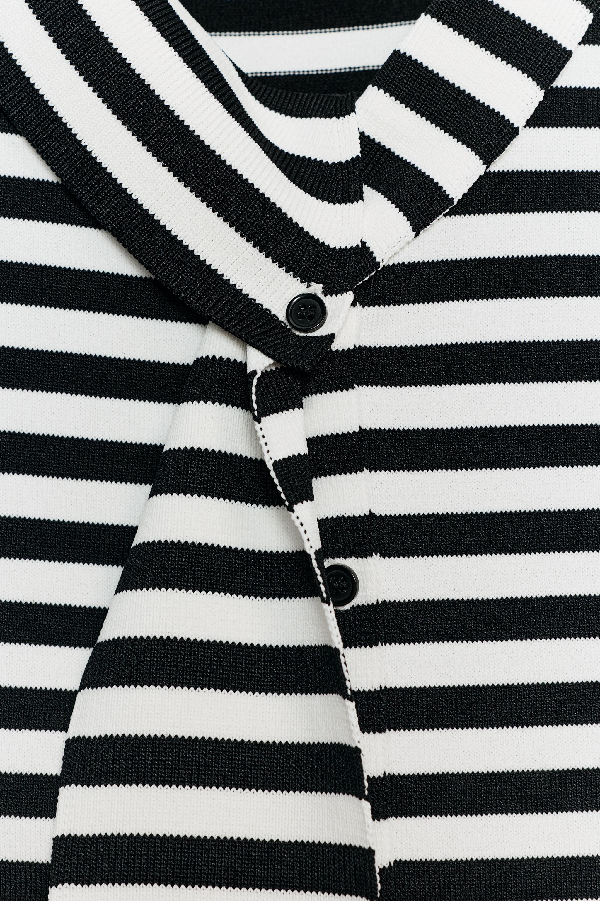 STRIPED KNIT TIE TOP