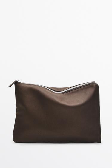 Large nappa leather laptop case — Leather 1