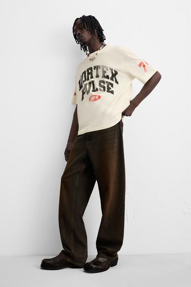 T-SHIRT IMPRIMÉS DÉLAVÉS - Gris bleu de Zara - Image 5