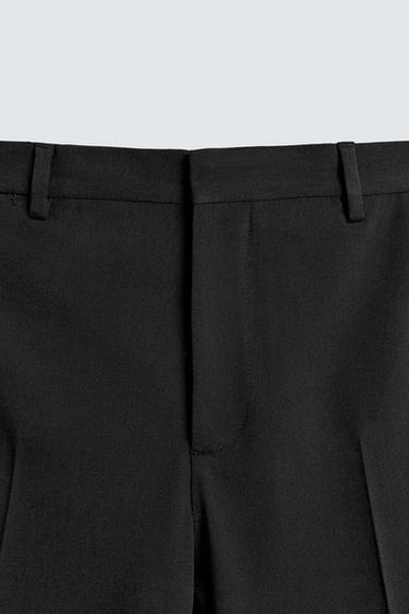 WOOL BLEND TUXEDO SUIT TROUSERS - Black by Zara - Image 8