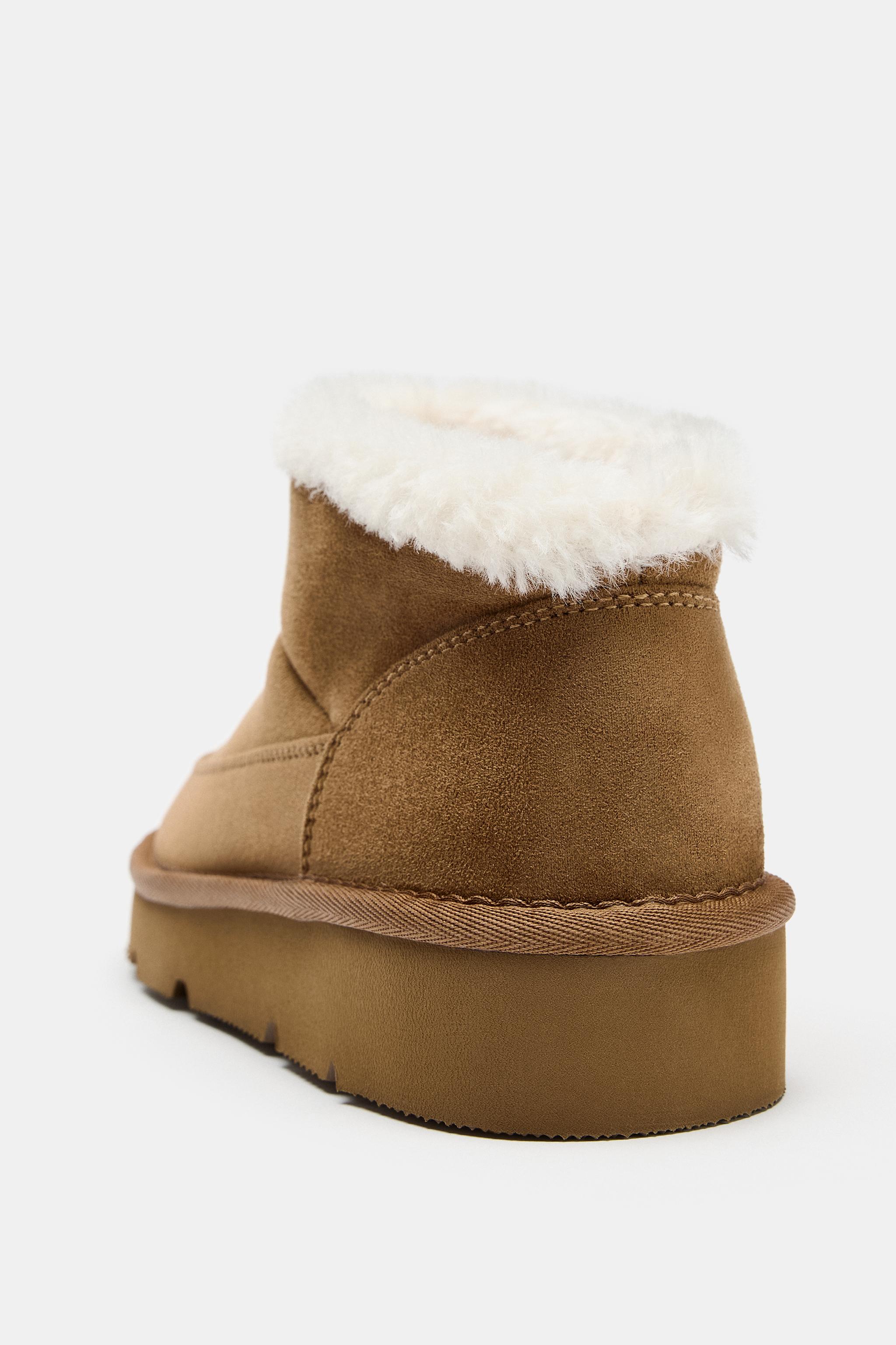 SHEARLING-EFFECT LINED ANKLE BOOTS