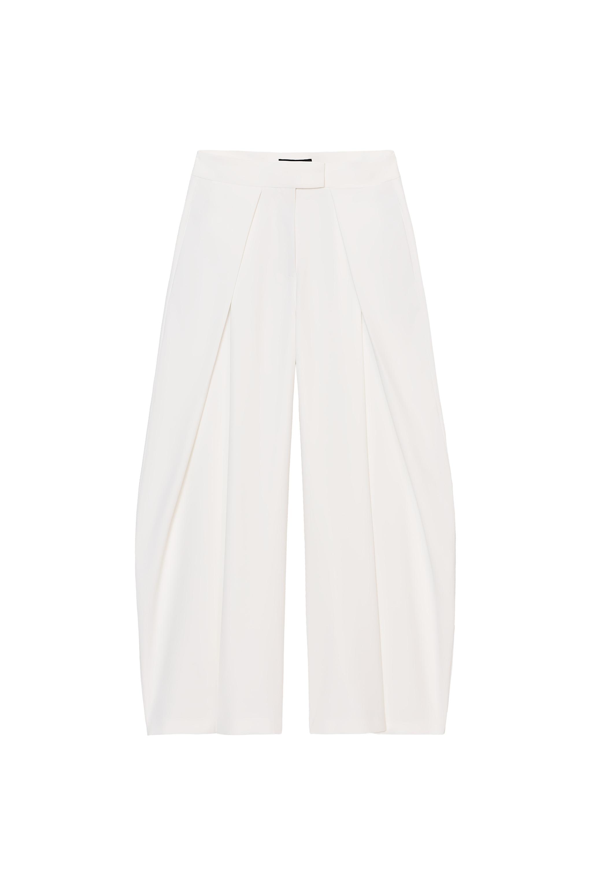 CALÇA WIDE LEG PREGAS ZW COLLECTION - Cru | ZARA Brasil