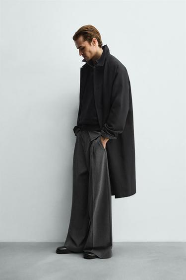 PANTALON COUPE LARGE À PLIS - Gris de Zara - Image 3