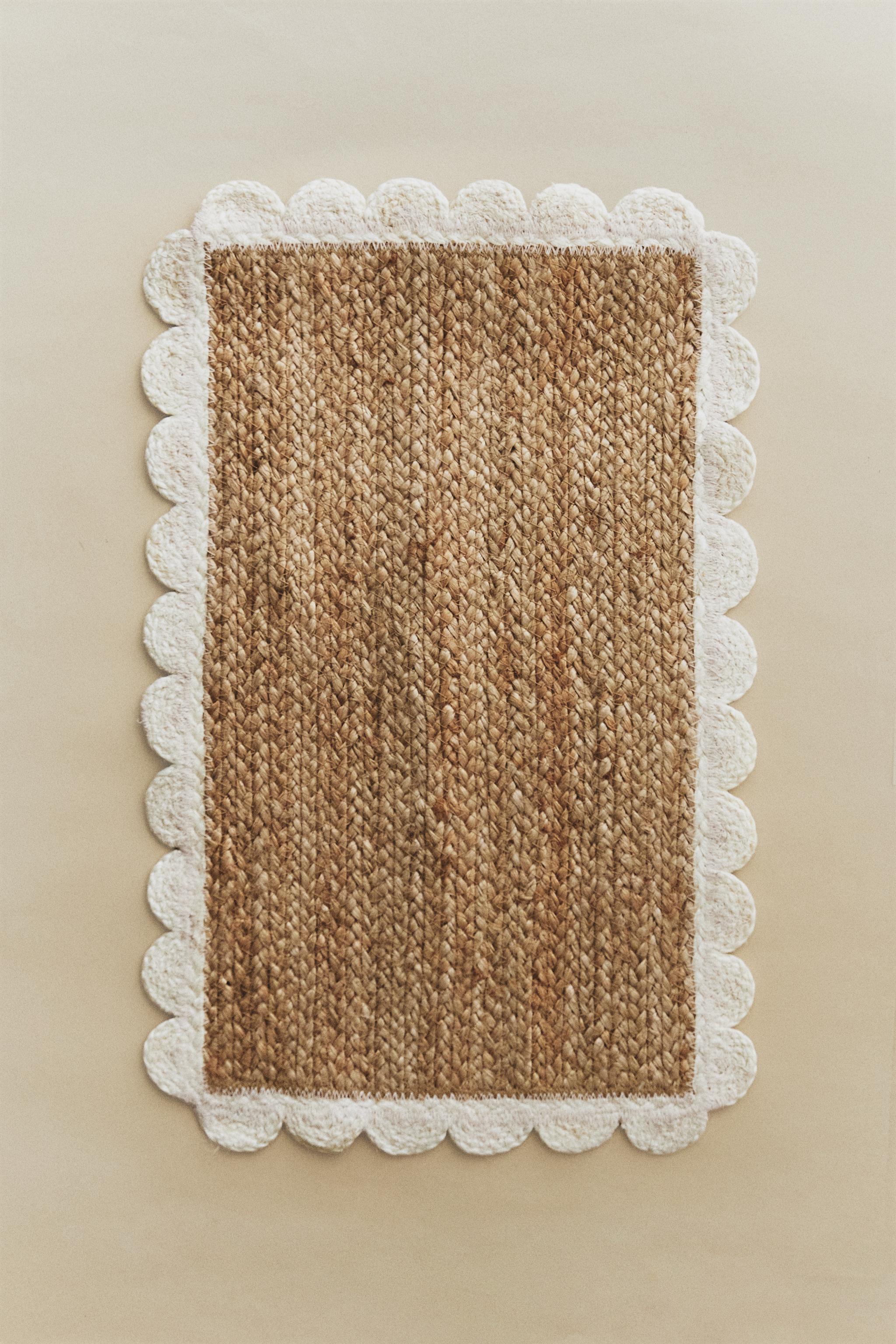 zara ラグ　160×230 SCALLOPED JUTE PET RUG - Light beige | ZARA United Kingdom