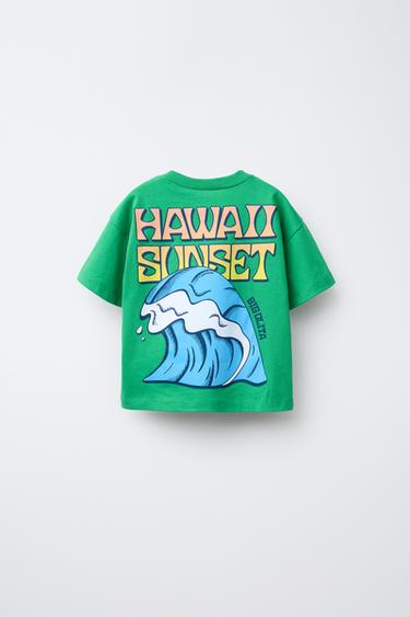 SURF PRINT T-SHIRT - Green by Zara - Image 1