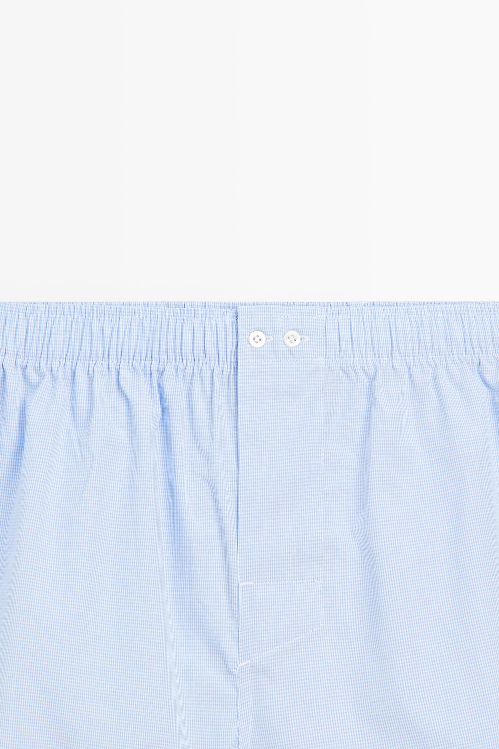 100% cotton micro-check boxers — Sky blue