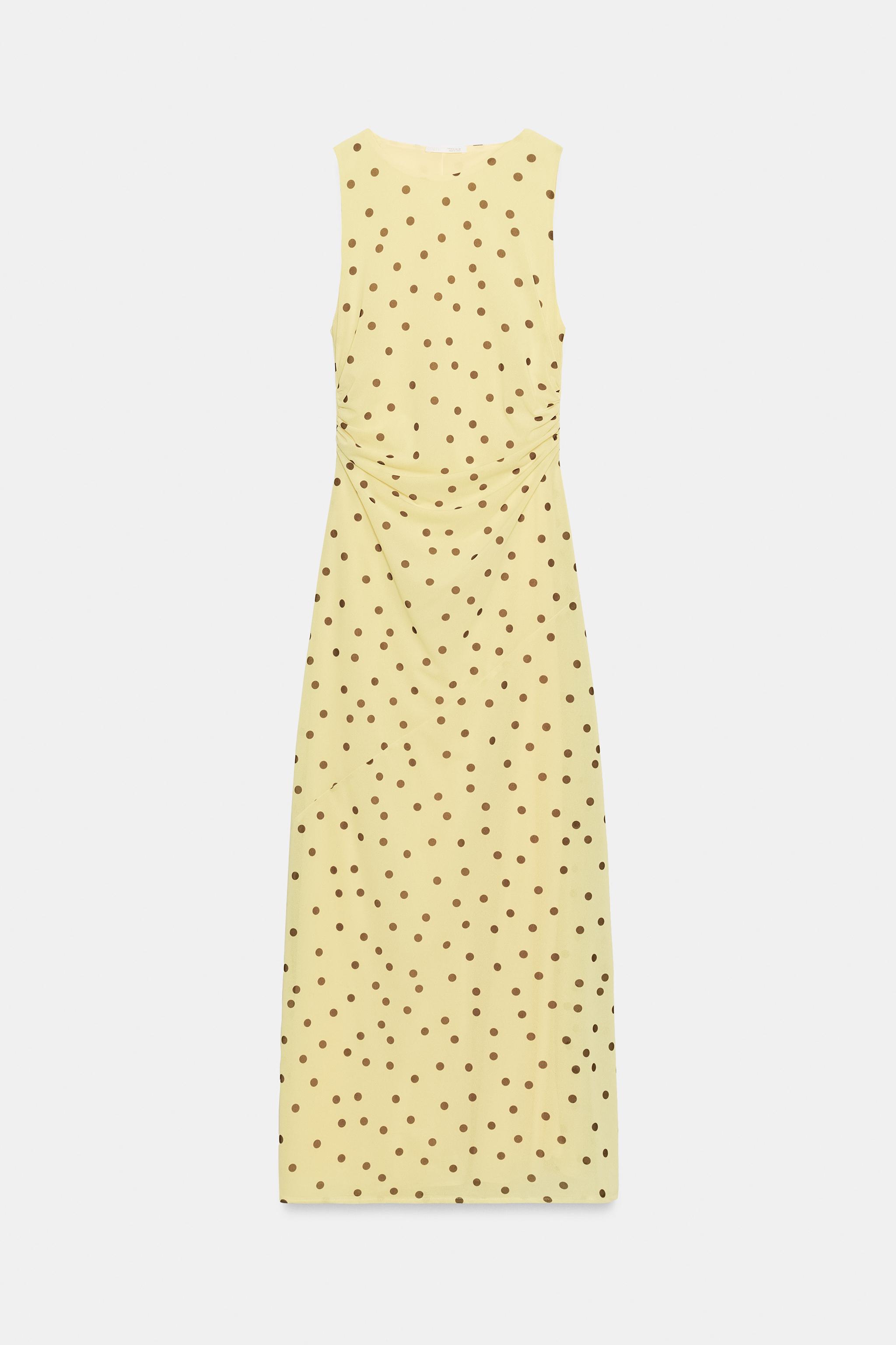 FLOWY POLKA DOT DRESS - Yellow | ZARA United States