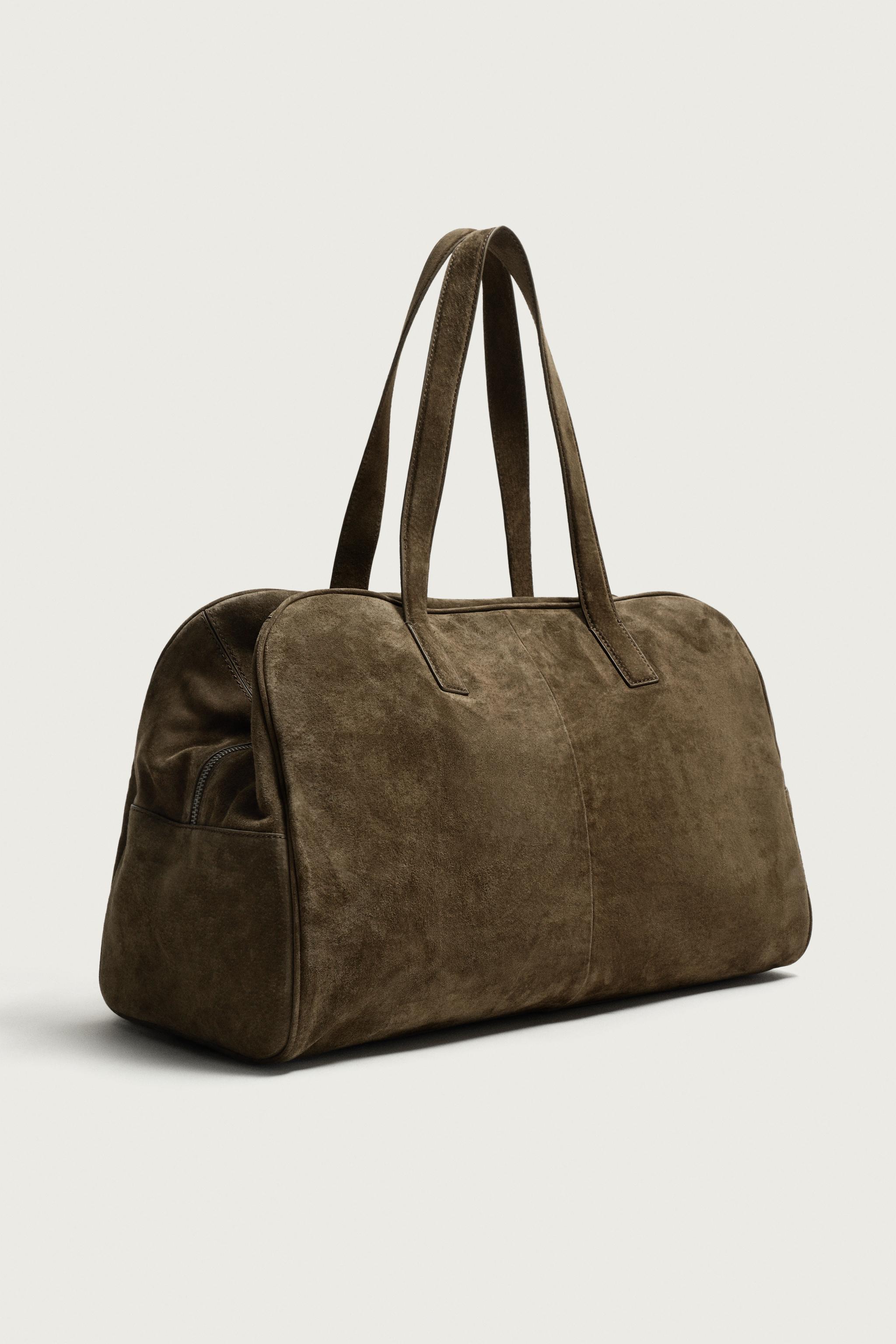 レザーMトラベルバッグ - カーキ | ZARA Japan / 日本
