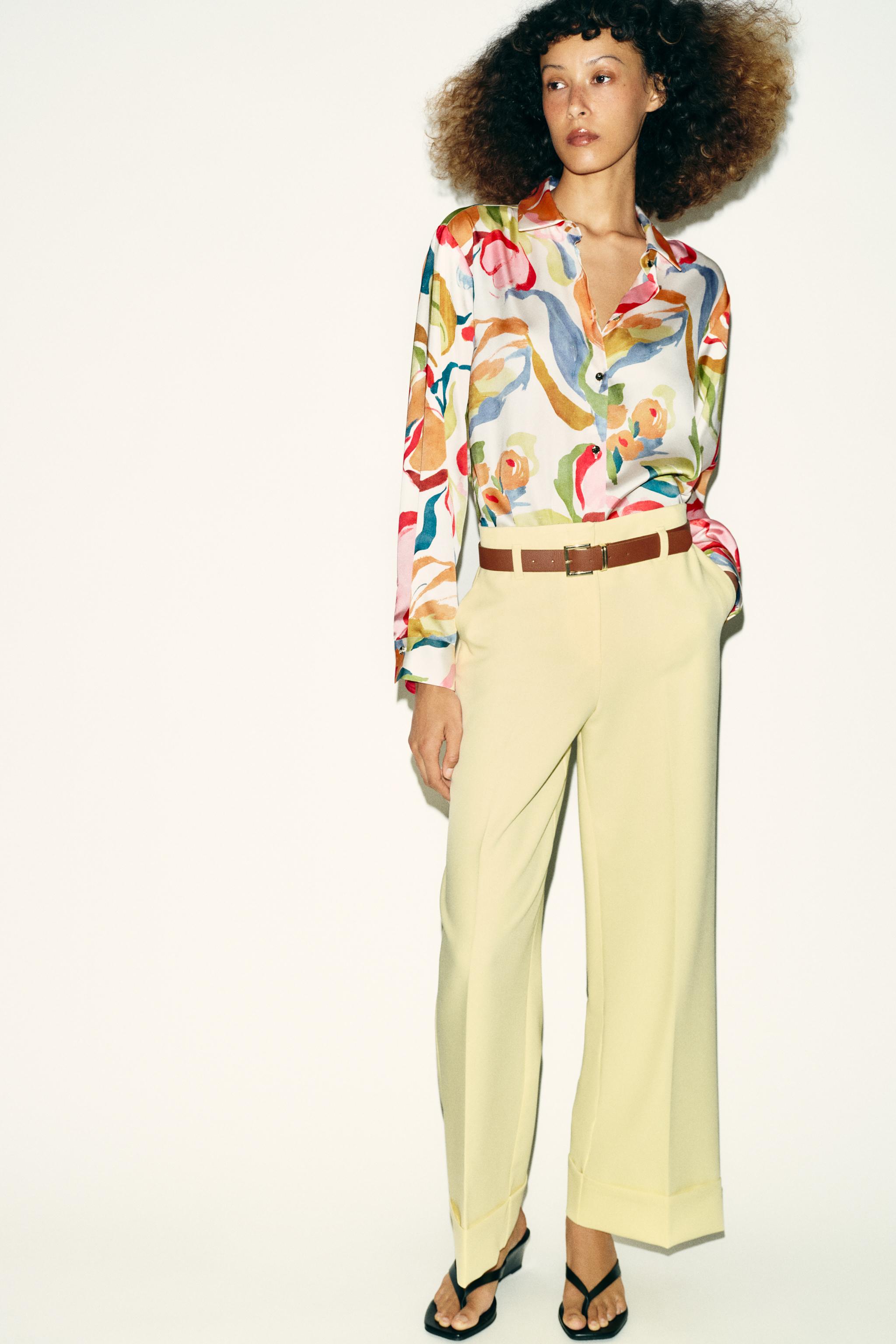 ZARA プリント柄サテン風仕上げシャツ すぐに着たい旬のアイテムはZARAで入手！サテン風の柄物シャツを手持ち
