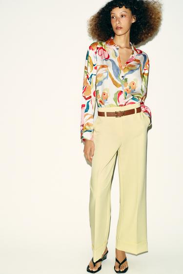 პერანგი ატლასის ყვავილებიანი პრინტი - Zara-ს Multicoloured - სურათი 0