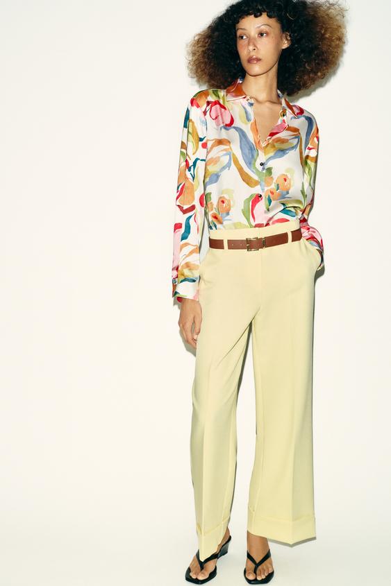 FLORAL PRINT SATIN EFFECT SHIRT from Zara - $49.90