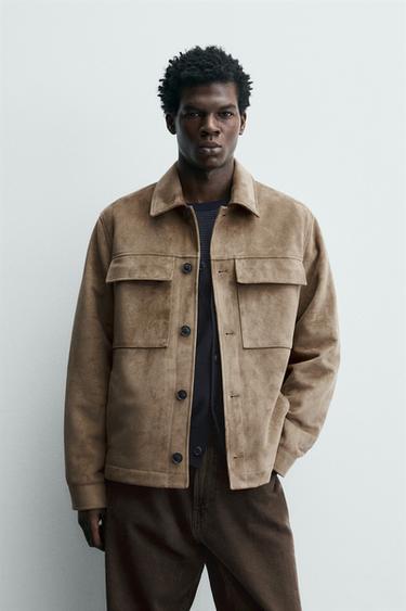 CAMISA AMPLA EFEITO SUEDE - Areia da Zara