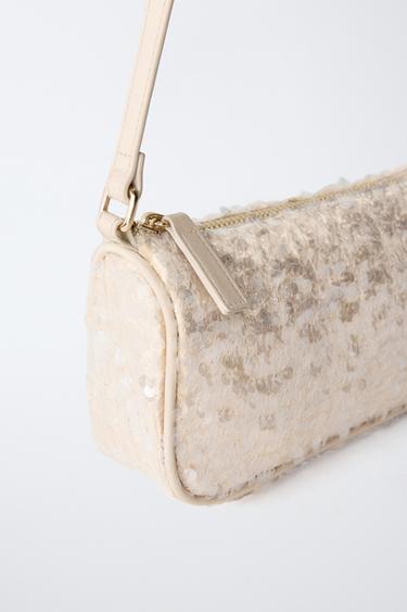 SAC ÉPAULETTE À PAILLETTES - Blanc écru de Zara - Image 2