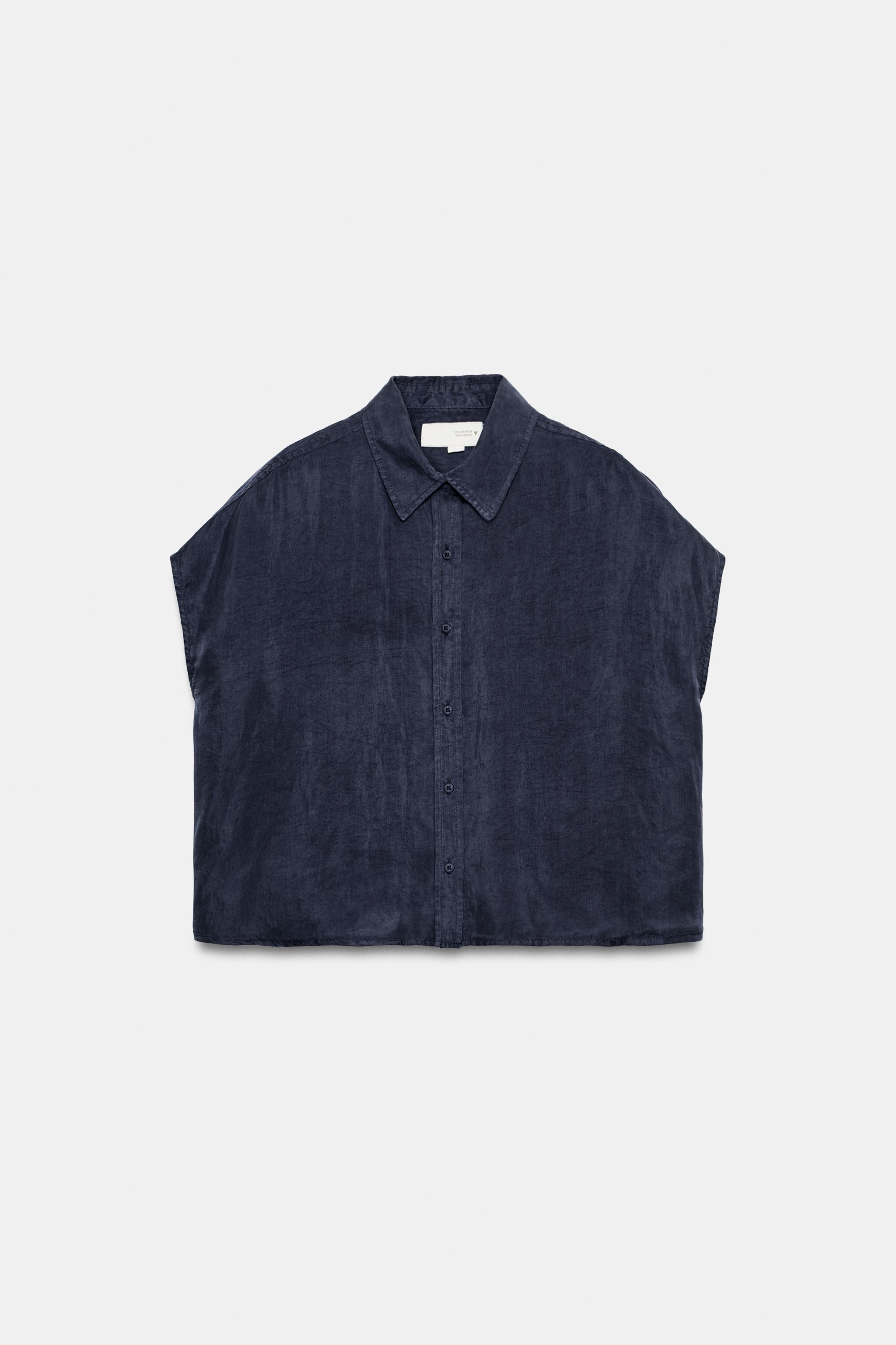 オーバーサイズフルイドシャツ - ネイビーブルー | ZARA Japan / 日本