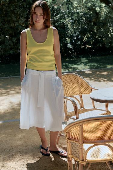 FINE KNIT TOP - Yellow by Zara