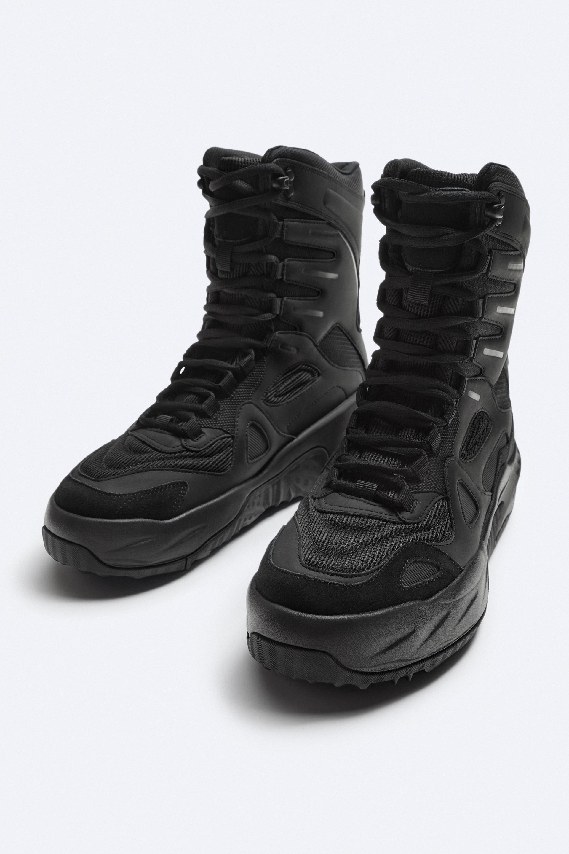 NEW) ZARA Concept High Top Sneakers Men's Size 12 Black