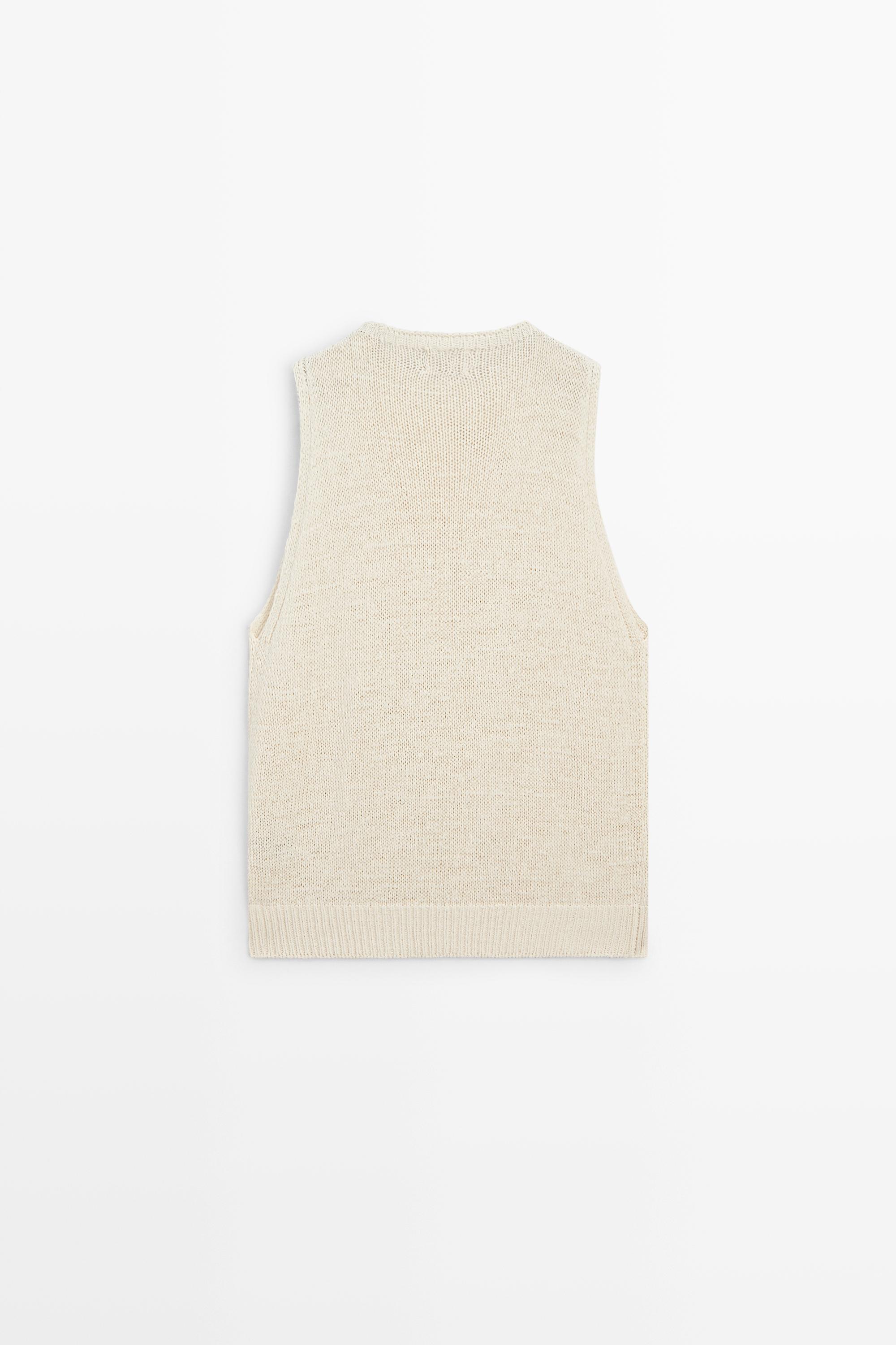 STUDIO Silk-Blend Knit Halter Top