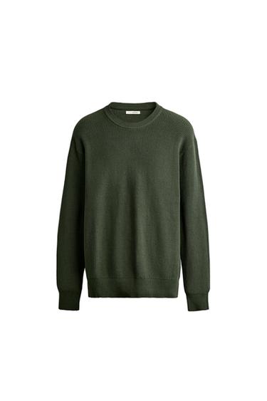 PURL KNIT REGULAR FIT JUMPER - Green by Zara