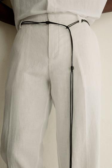 PANTALON REGULAR FIT 100% LIN - Blanc de Zara