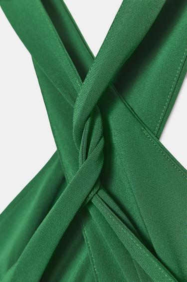 ROBE FLUIDE CROISÉE - Vert de Zara - Image 7