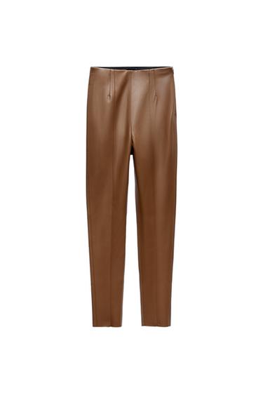 HIGH-WAIST FAUX LEATHER LEGGINGS