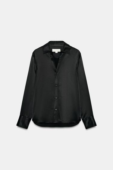 CAMISA SATINADA ZW COLLECTION - Negro de Zara