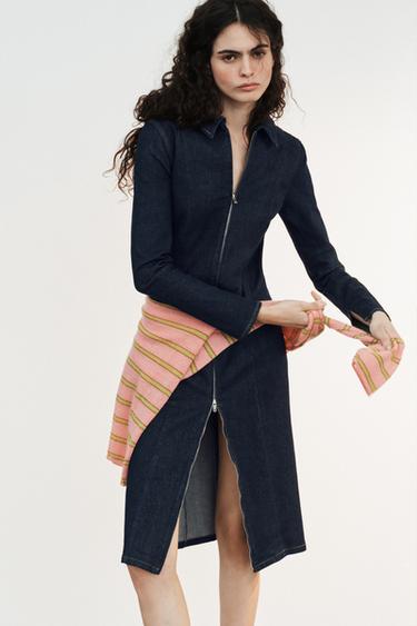 TRF ZIP-UP DENIM DRESS - Dark indigo by Zara - Image 2