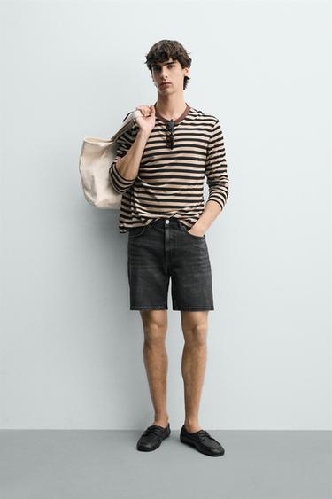 BERMUDA DENIM REGULAR FIT - Carbón de Zara