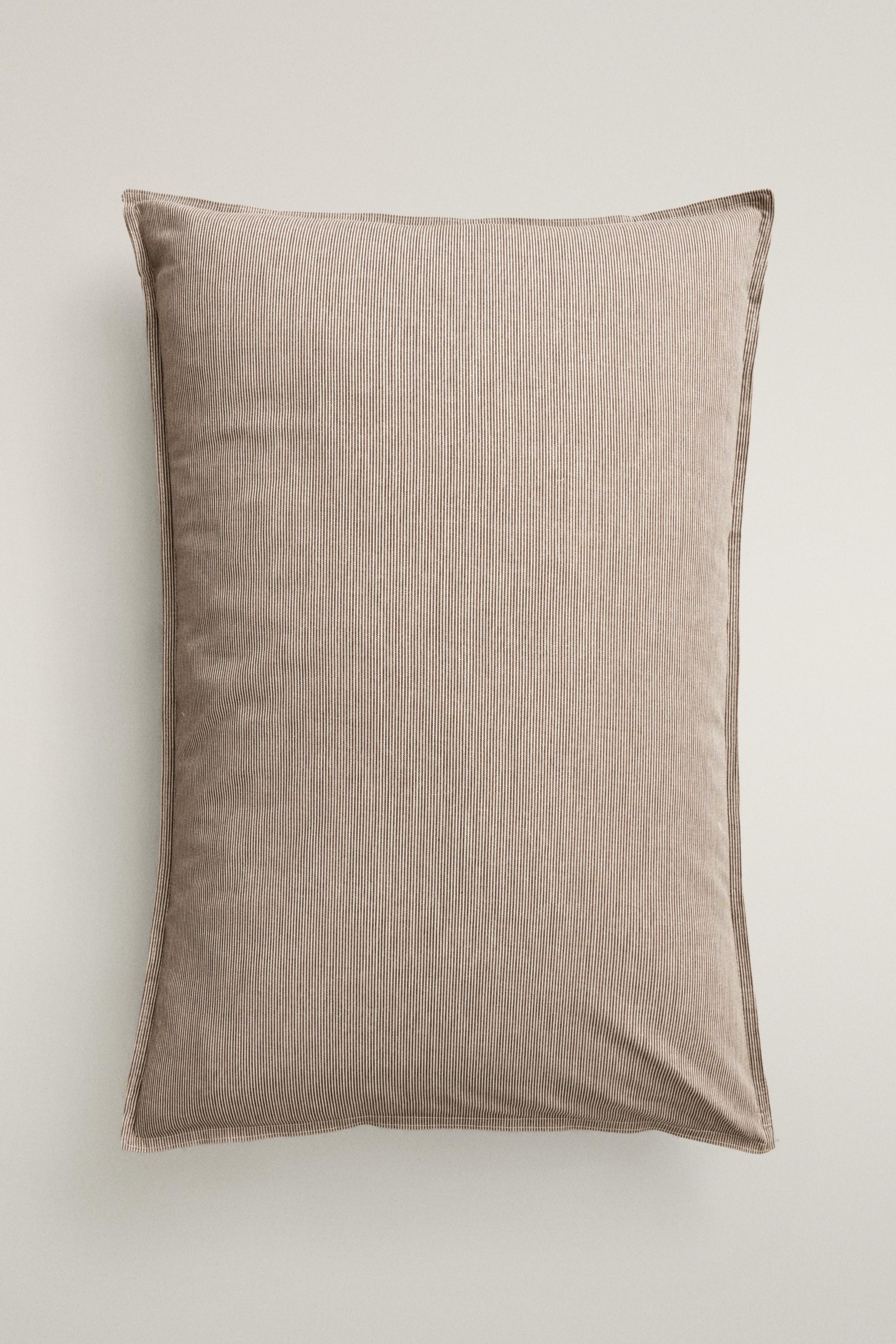 FADED STRIPED COTTON PILLOWCASE