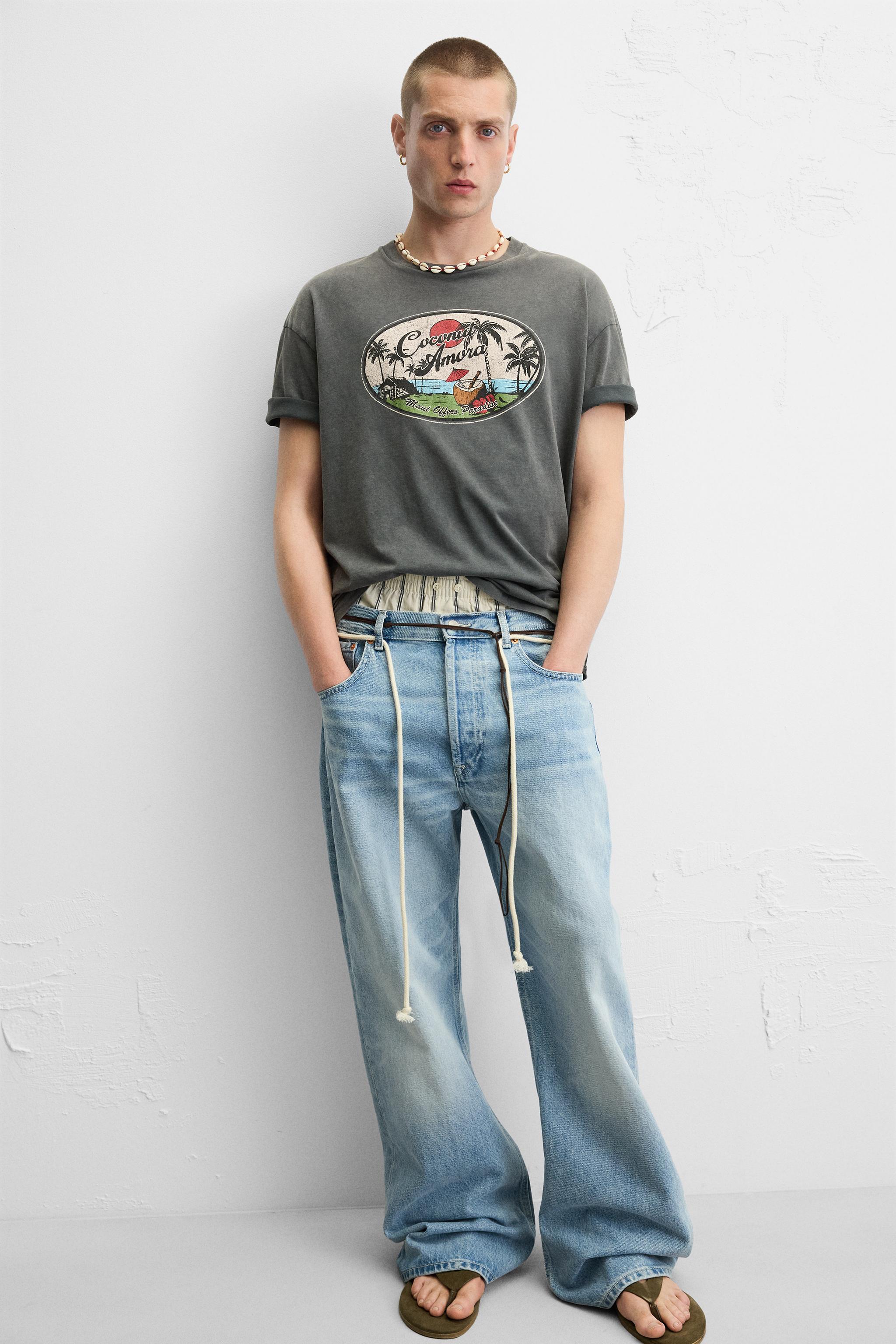 【SATIIIZ】Agen Dirty Washing Short Sleeve T-Shirt Buy Acid Wash Future Slogan T-Shirt with Dropped Shoulder