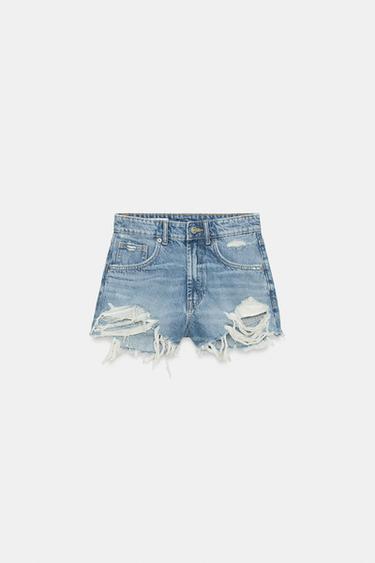 SHORT EN DENIM TRF CURVED TAILLE HAUTE - Bleu de Zara - Image 6