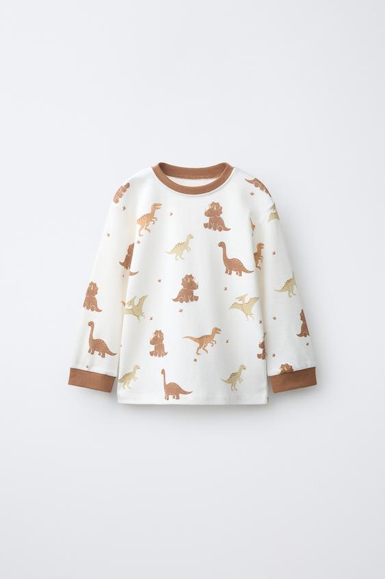 1 1/2-6 ANS / PYJAMA À IMPRIMÉ DINOSAURES - Marron clair de Zara - Image 1