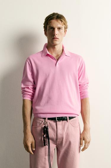 POLO PUNTO RELAXED FIT - Rosa vigoré de Zara