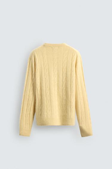 BRUSHED CABLE-KNIT TEXTURED JUMPER - Butter by Zara - Image 7