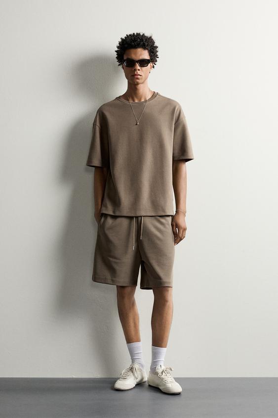 SUDADERA RELAXED FIT INTERLOCK - Marrón de Zara - Imagen 0