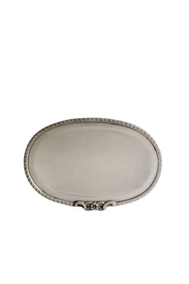 Zara OVAL METAL BATHROOM SOAP DISH - Silver