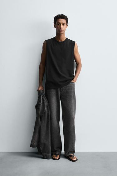 ΑΜΑΝΙΚΗ ΜΠΛΟΥΖΑ TANK LIGHTWEIGHT - Μαύρο του Zara - Εικόνα 0