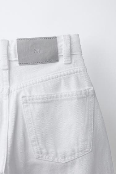 BARREL JEANS WITH TURN-UP HEMS - White by Zara - Image 3