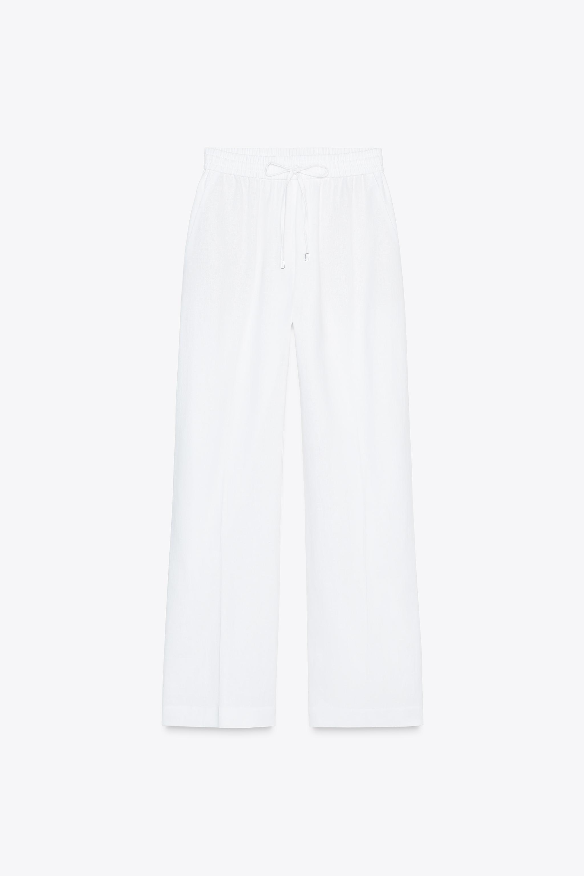 LINEN BLEND STRAIGHT PANTS - Light beige | ZARA United States