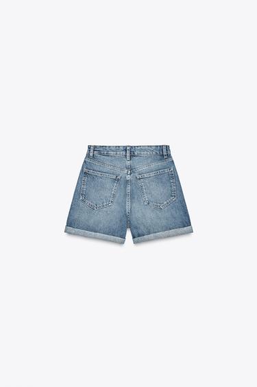 BERMUDA MOM FIT TRF TAILLE HAUTE - Bleu de Zara - Image 5