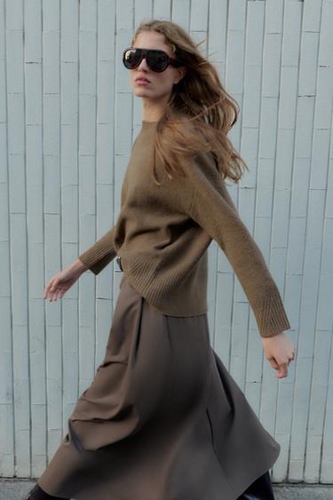 SOFT-TOUCH KNIT JUMPER - mink brown by Zara - Image 3