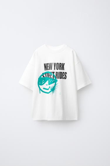 SKATE PRINT T-SHIRT - White by Zara - Image 0