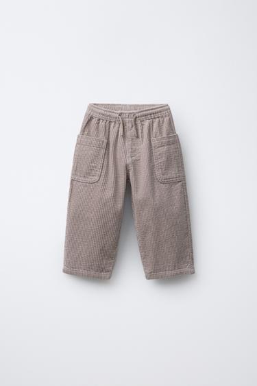 CORDUROY TROUSERS WITH POCKETS - Mink by Zara - Image 0