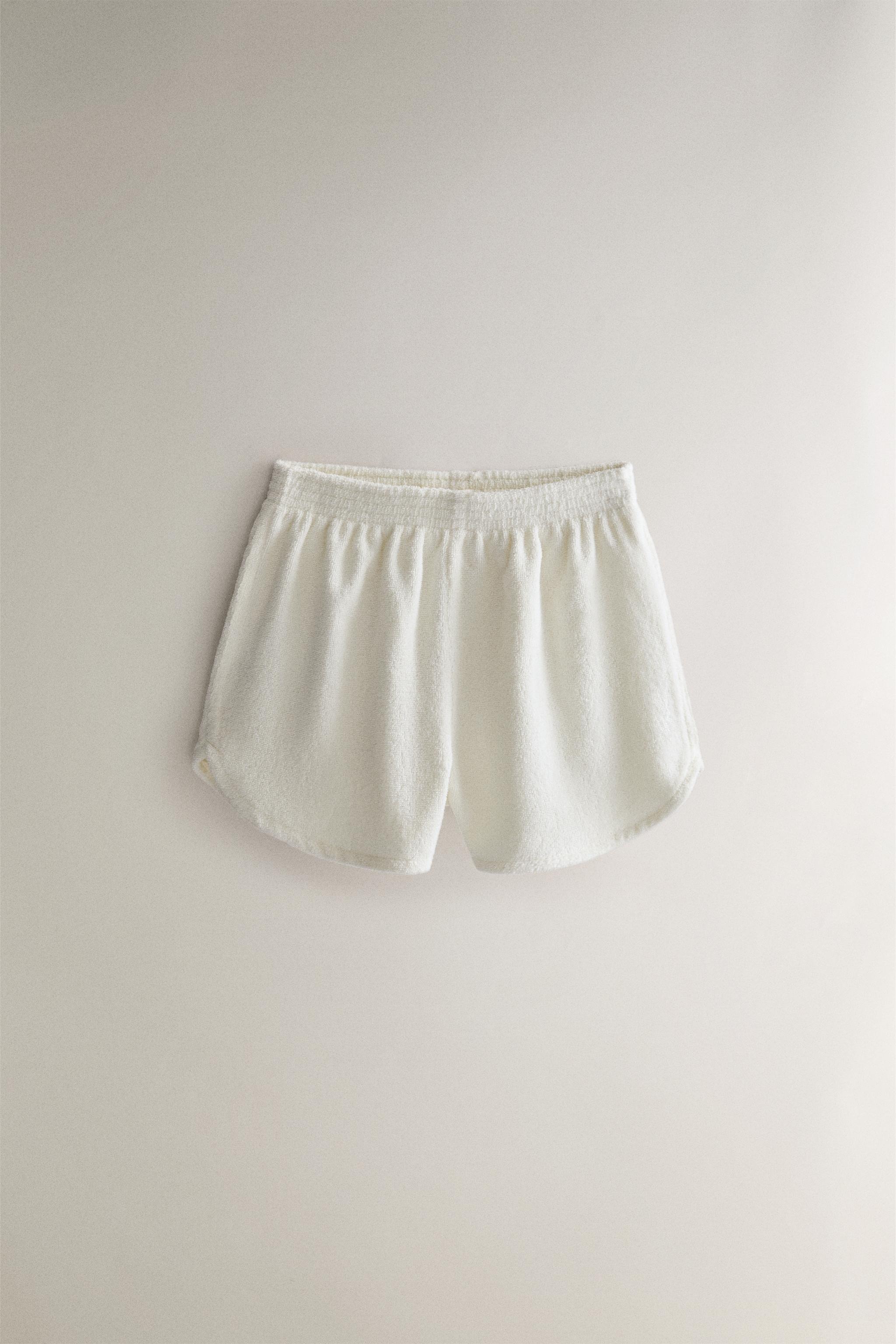 Женские шорты Zara COTTON TERRYCLOTH BEACH SHORTS