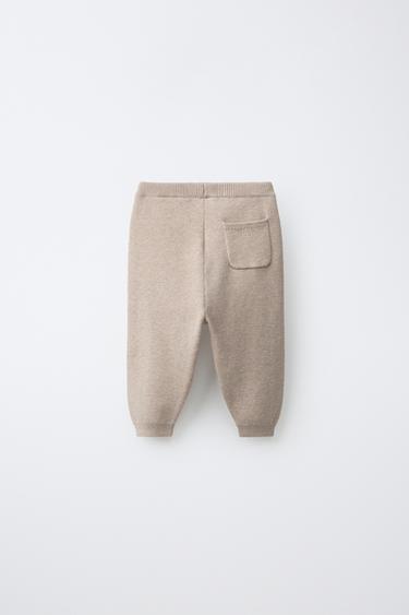 KNIT JOGGER PANTS — taupe brown 2