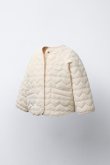 VESTE MATELASSÉE ÉTIQUETTE DÉPERLANTE - Écru de Zara